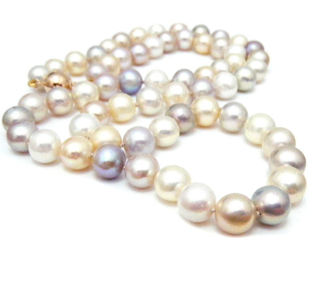 Multicoloured 7-8mm Round Pearls Necklace